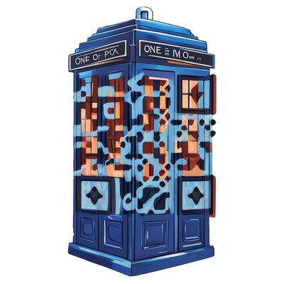 Blue Call Box Vector QR Code for Stickers