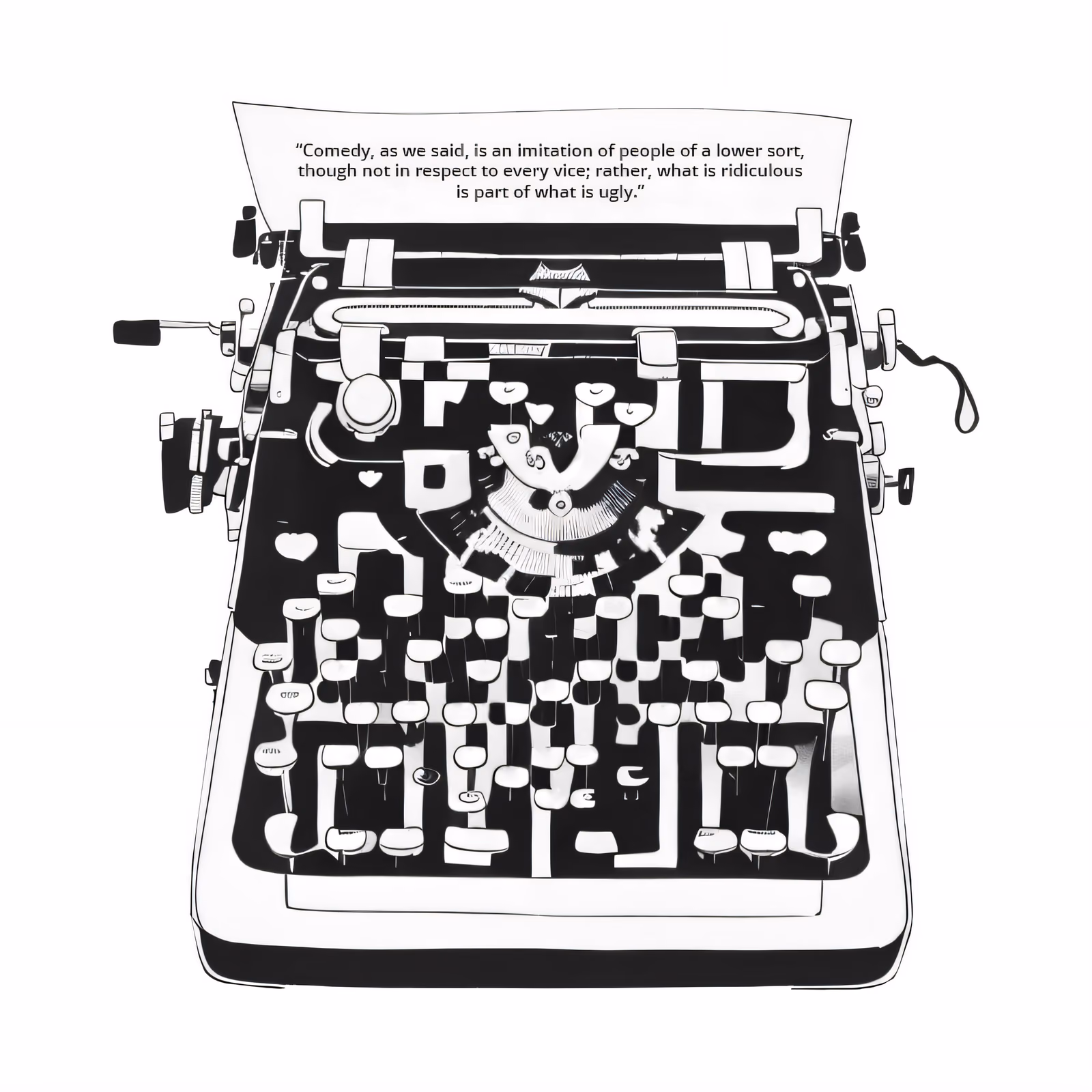 Печатная машинка, рисунок тушью: QR-код — изображение 1