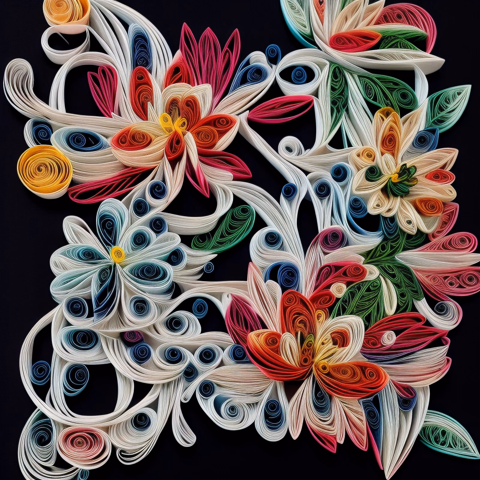 Paper Quilled Flowers QR Code Art — image 1