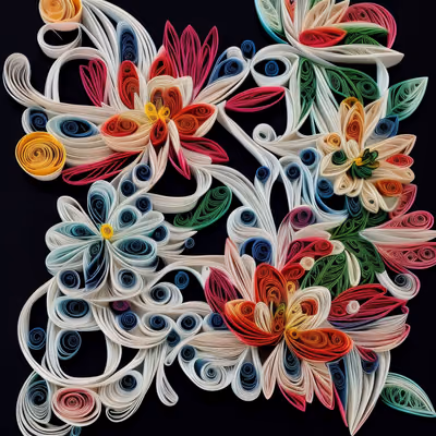 Paper Quilled Flowers QR Code Art — image 1