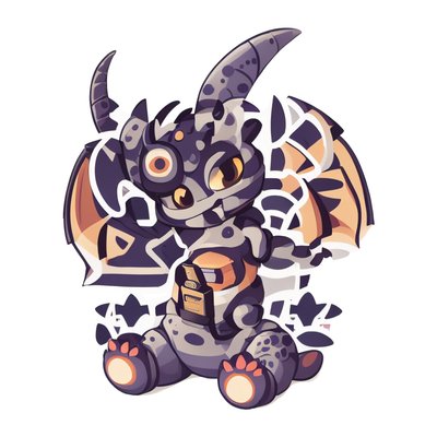 Chibi Dragon Vector Sticker QR Code for Stickers