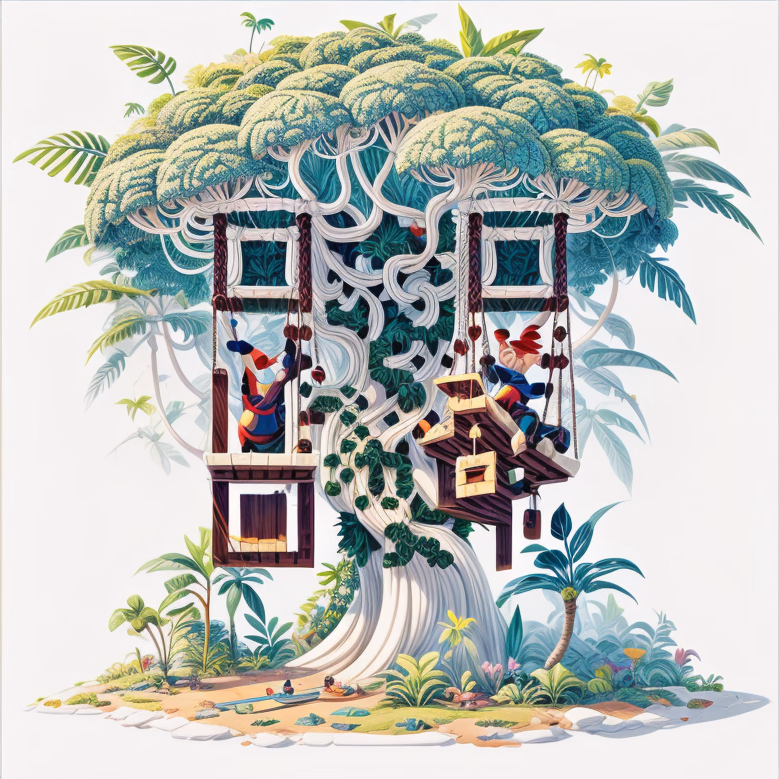 Jungle Treehouse Swings Game Art QR Code for Posters — image 1