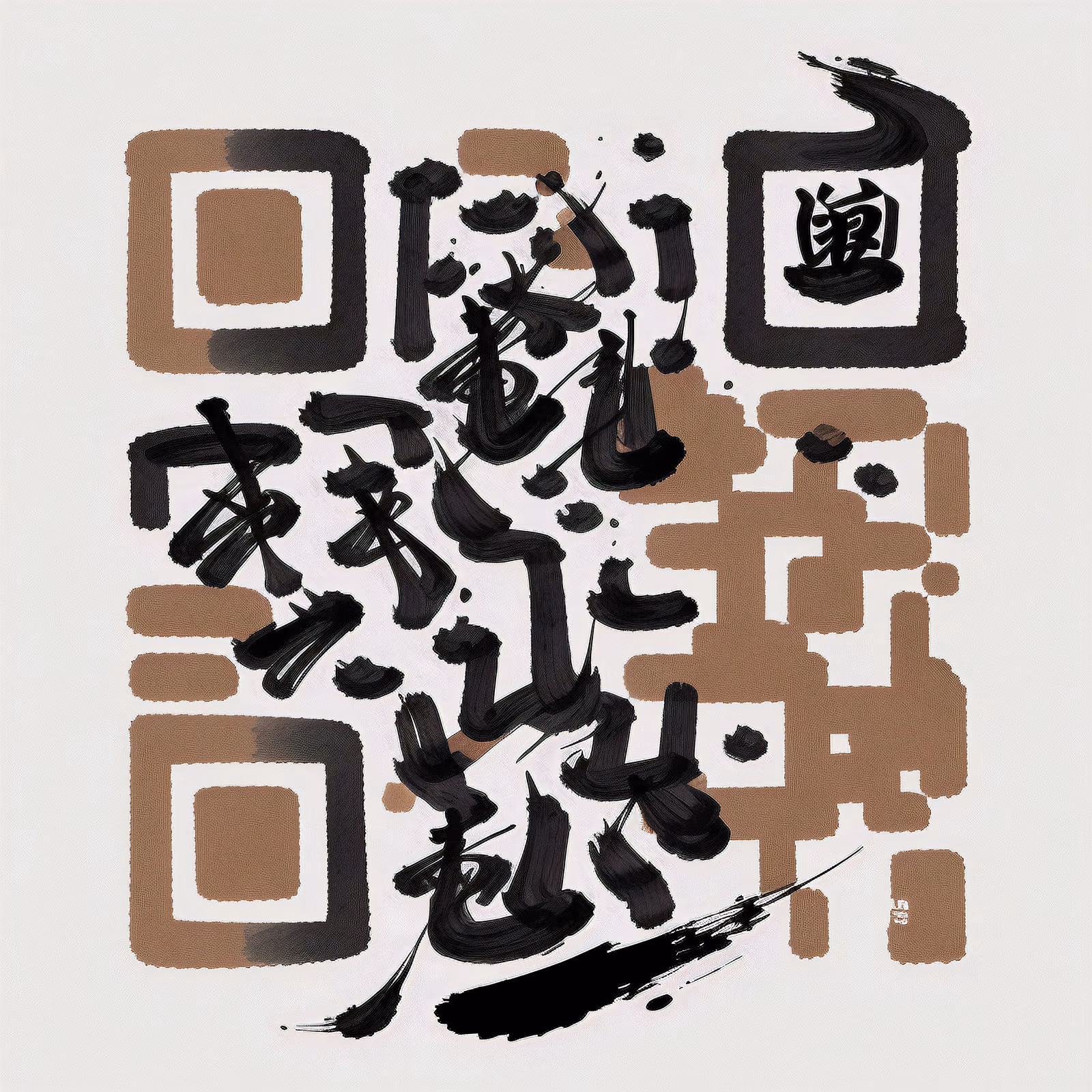 Дзен-каллиграфия тушью кистью: QR-код — изображение 1