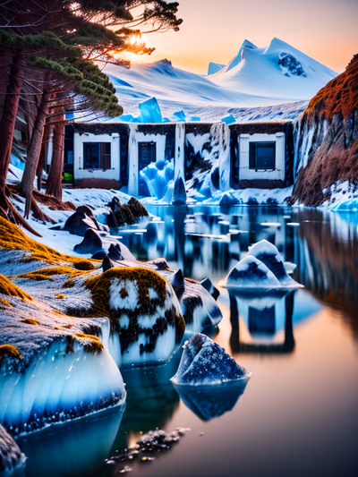 Polar Coast Iceberg Photorealistic QR Code Art — image 1