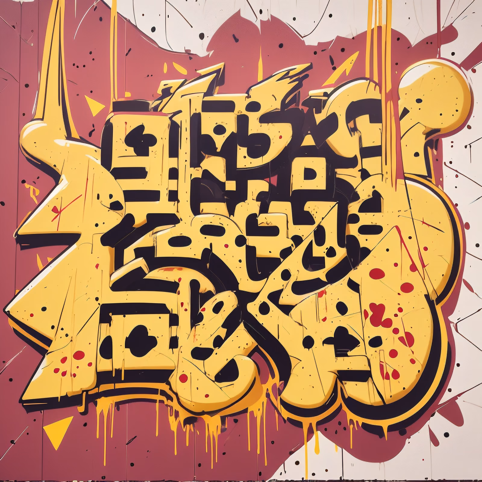 Yellow Graffiti Lettering QR Code for Posters — image 1