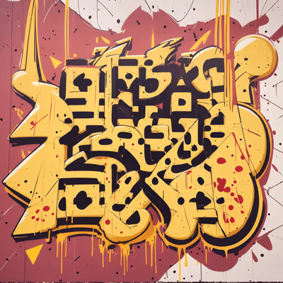 Yellow Graffiti Lettering QR Code for Posters — image 1