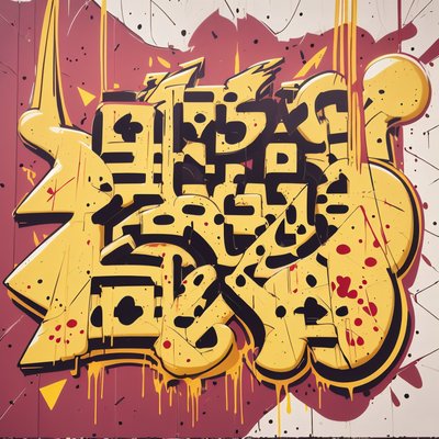 Yellow Graffiti Lettering QR Code for Posters