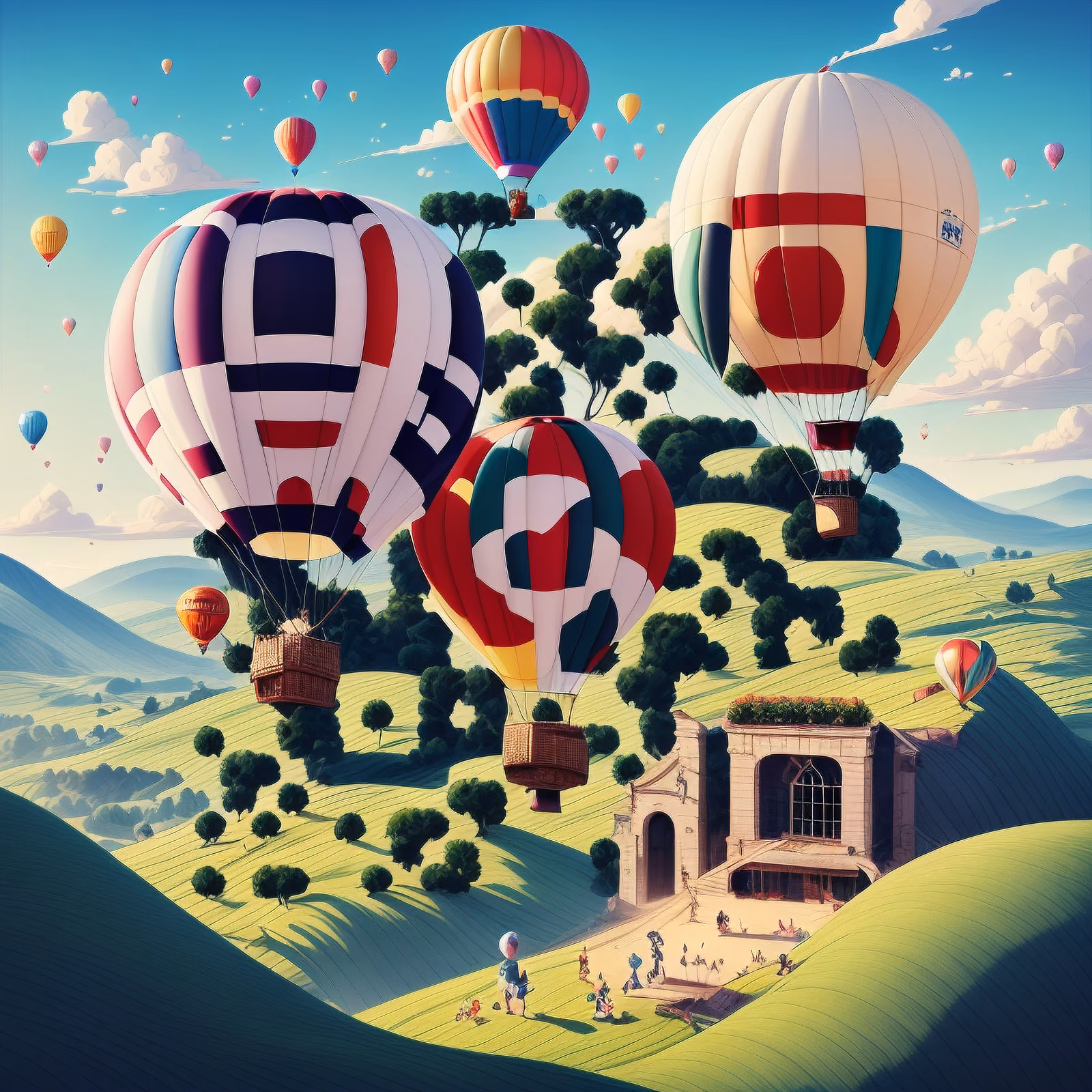 Hot Air Balloons Cartoon QR Code for Posters — image 1