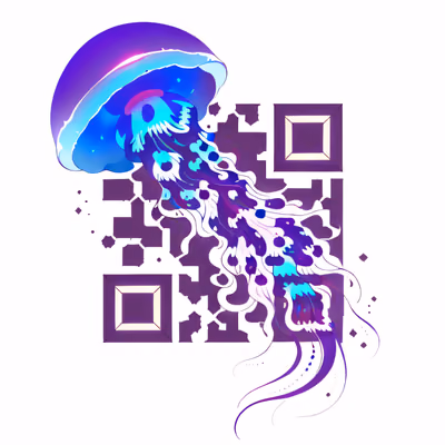 Glowing Jellyfish Tattoo Style QR Code for Temporary Tattoos — image 1