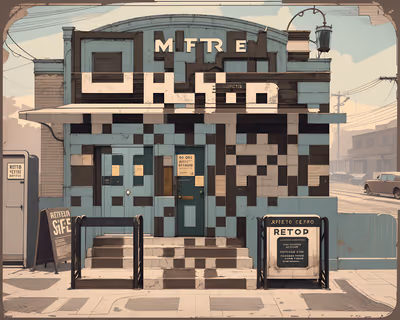 Retro Metro Entrance Vector Illustration QR Code for Posters — image 1