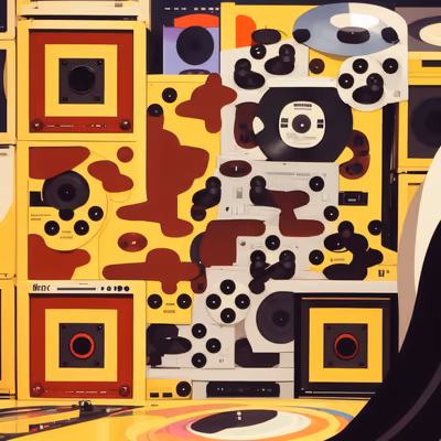 DJ Vinyl Speaker Wall Vector QR Code for Posters — image 1