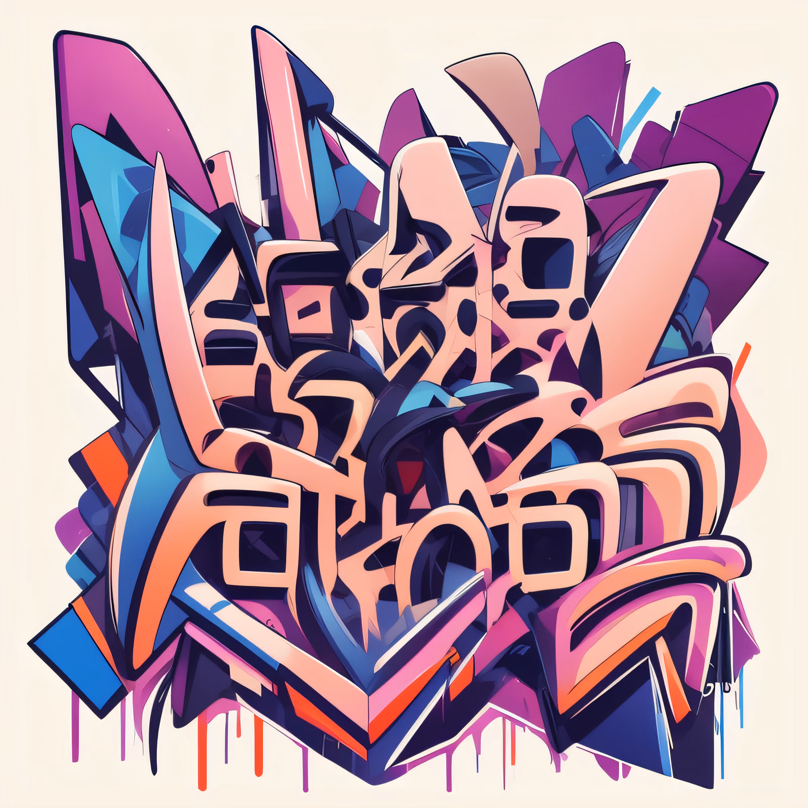 Wildstyle Graffiti Lettering QR Code for Apparel — image 1