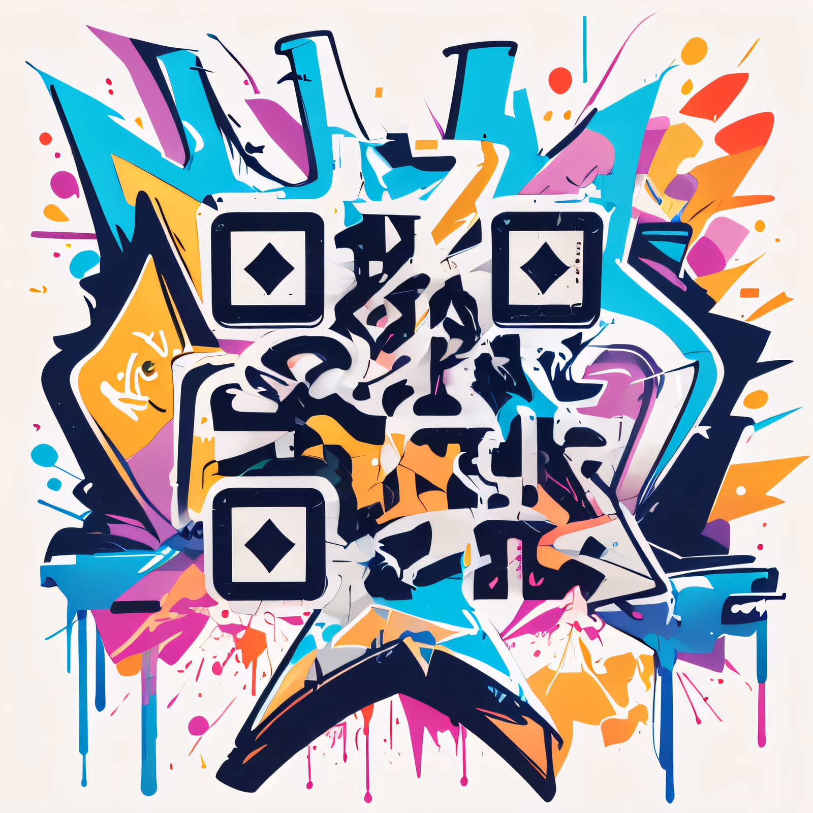 Graffiti Lettering Street Art Symbol QR Code for Stickers — image 1