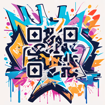 Graffiti Lettering Street Art Symbol QR Code for Stickers — image 1