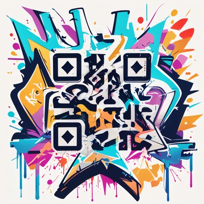 Graffiti Lettering Street Art Symbol QR Code for Stickers