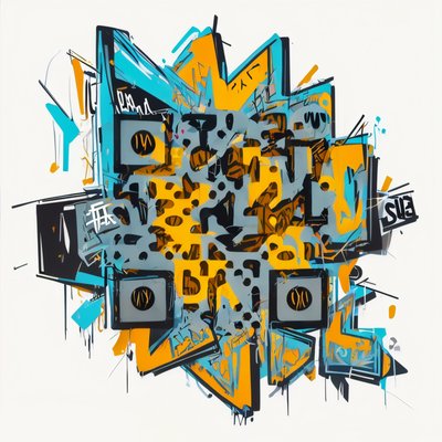 Graffiti Lettering Street Art Expressionism QR Code for Apparel
