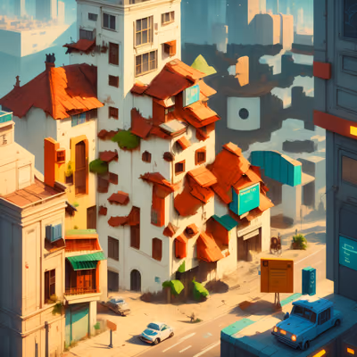 City Street Concept Art QR Code for Posters — image 1