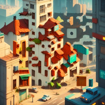 City Street Concept Art QR Code for Posters