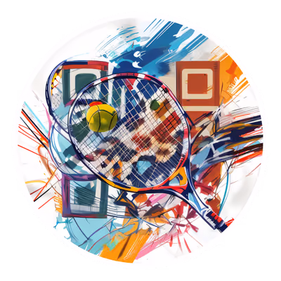 Tennis Racket and Ball Abstract QR Code for Stickers — image 1