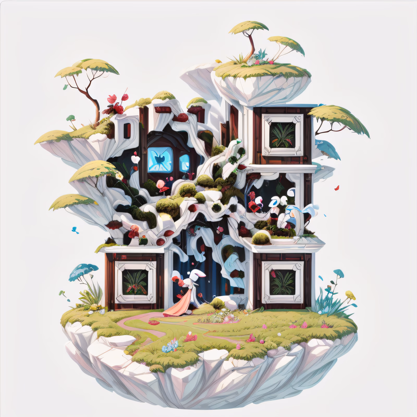 Парящий дом во мху: игровой QR-код для постеров — изображение 1