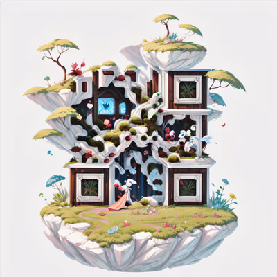 Парящий дом во мху: игровой QR-код для постеров — изображение 1