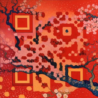 Blossoming Branch Impressionist QR Code Art — image 1