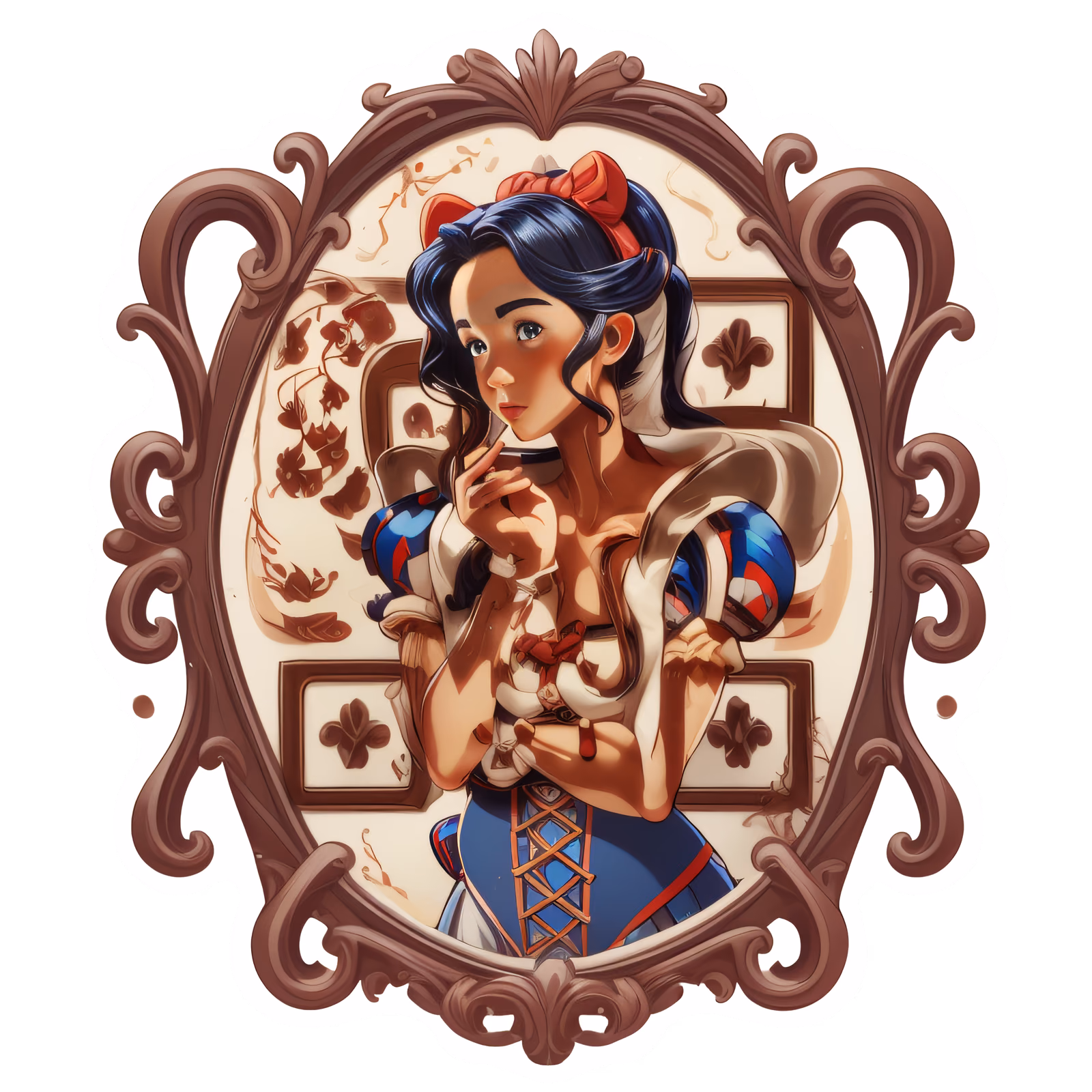 Storybook Heroine Framed Vector QR Code for Stickers — image 1