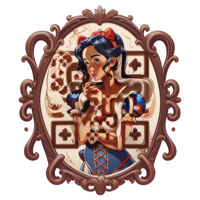 Storybook Heroine Framed Vector QR Code for Stickers