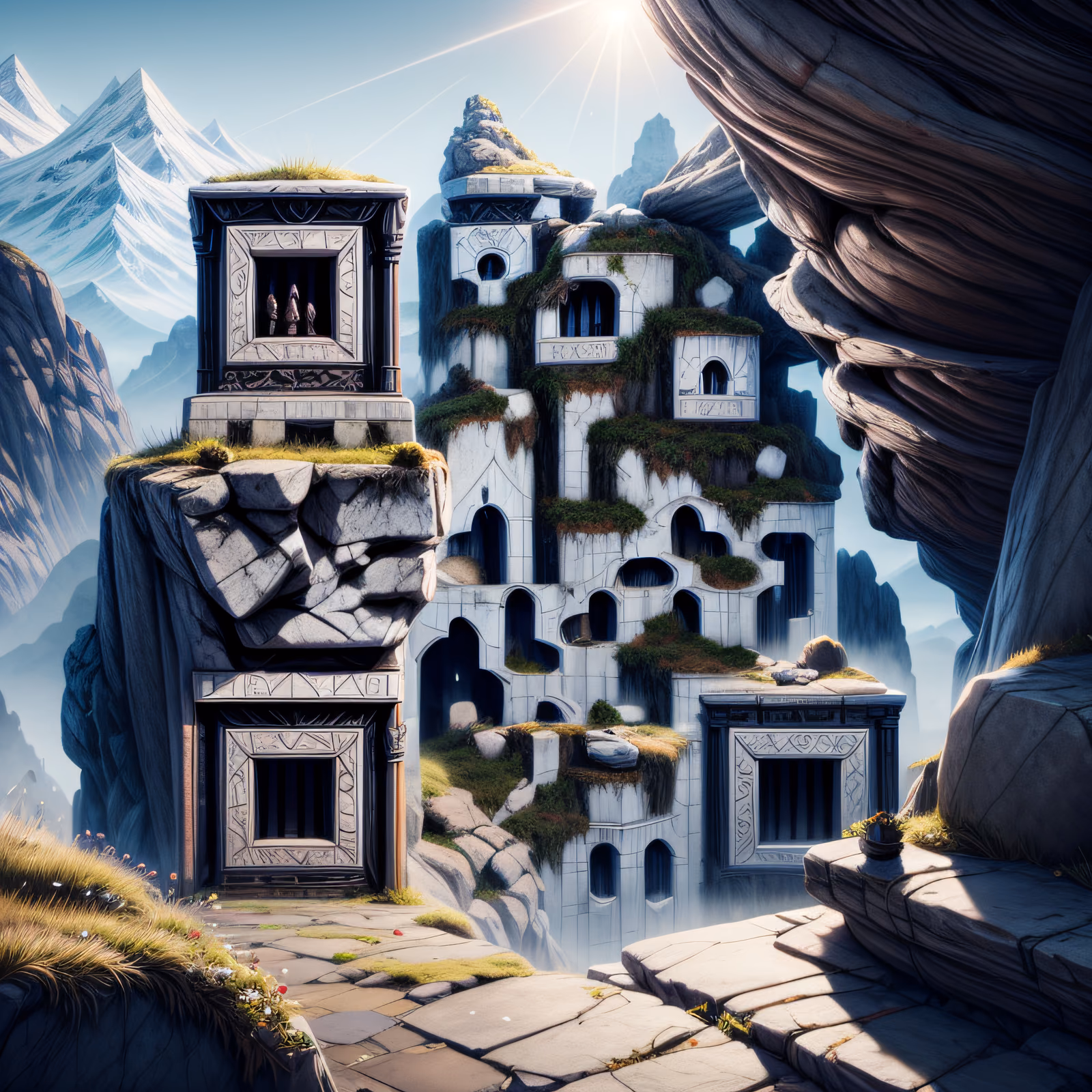 Каменные руины в горном перевале: 3D QR-код — изображение 1