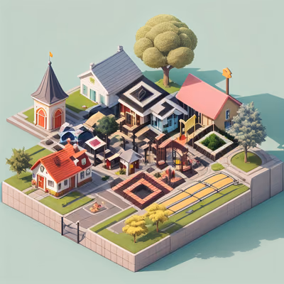 Изометрический городок: 3D QR-код — изображение 1