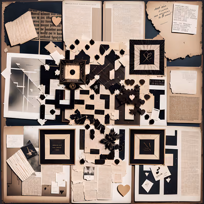 Torn Love Letter Papercut Collage QR Code Art — image 1