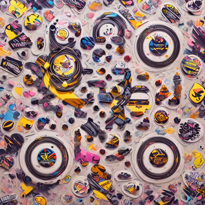 Sticker Bomb Collage Graffiti QR Code for Stickers — image 1