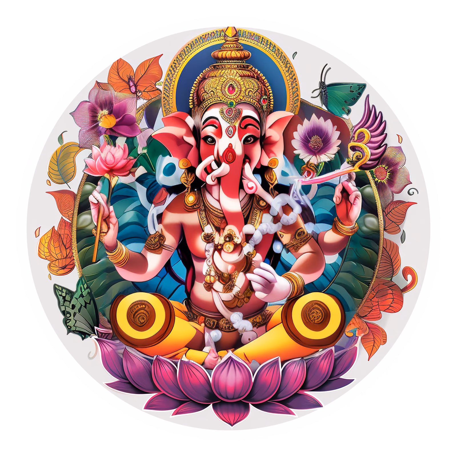 Ganesh Lotus Vector QR Code for Stickers — image 1