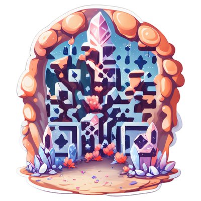 Crystal Cave Archway Vector QR Code for Stickers