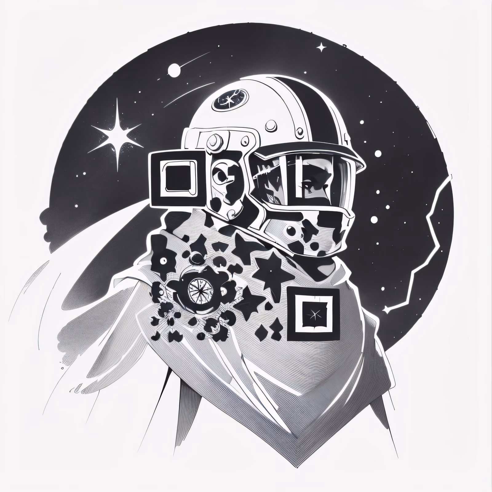 Cosmic Traveler Ink Tattoo QR Code for Temporary Tattoos — image 1