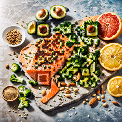 Salmon Broccoli Avocado Photorealistic QR Code for Restaurant Menus — image 1