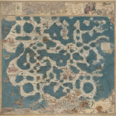 Antique Parchment World Map QR Code Art