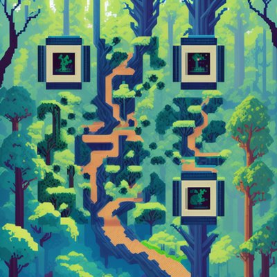 Pixel Art Forest Path QR Code Art
