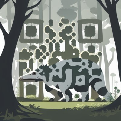 Stegosaurus Forest Vector QR Code for Book Covers
