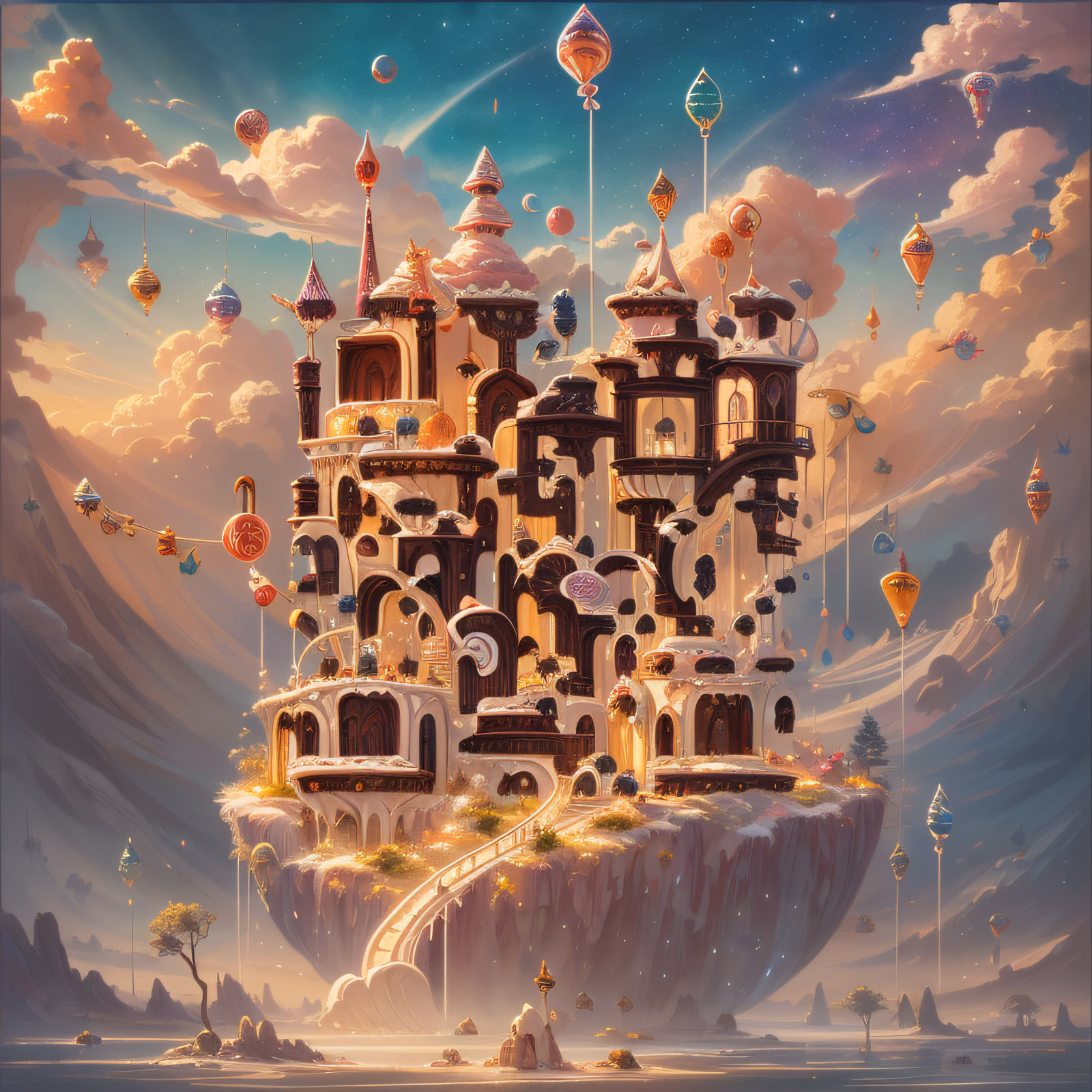 Candyland Floating Castle Fantasy QR Code for Posters — image 1