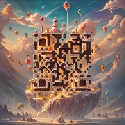 Candyland Floating Castle Fantasy QR Code for Posters