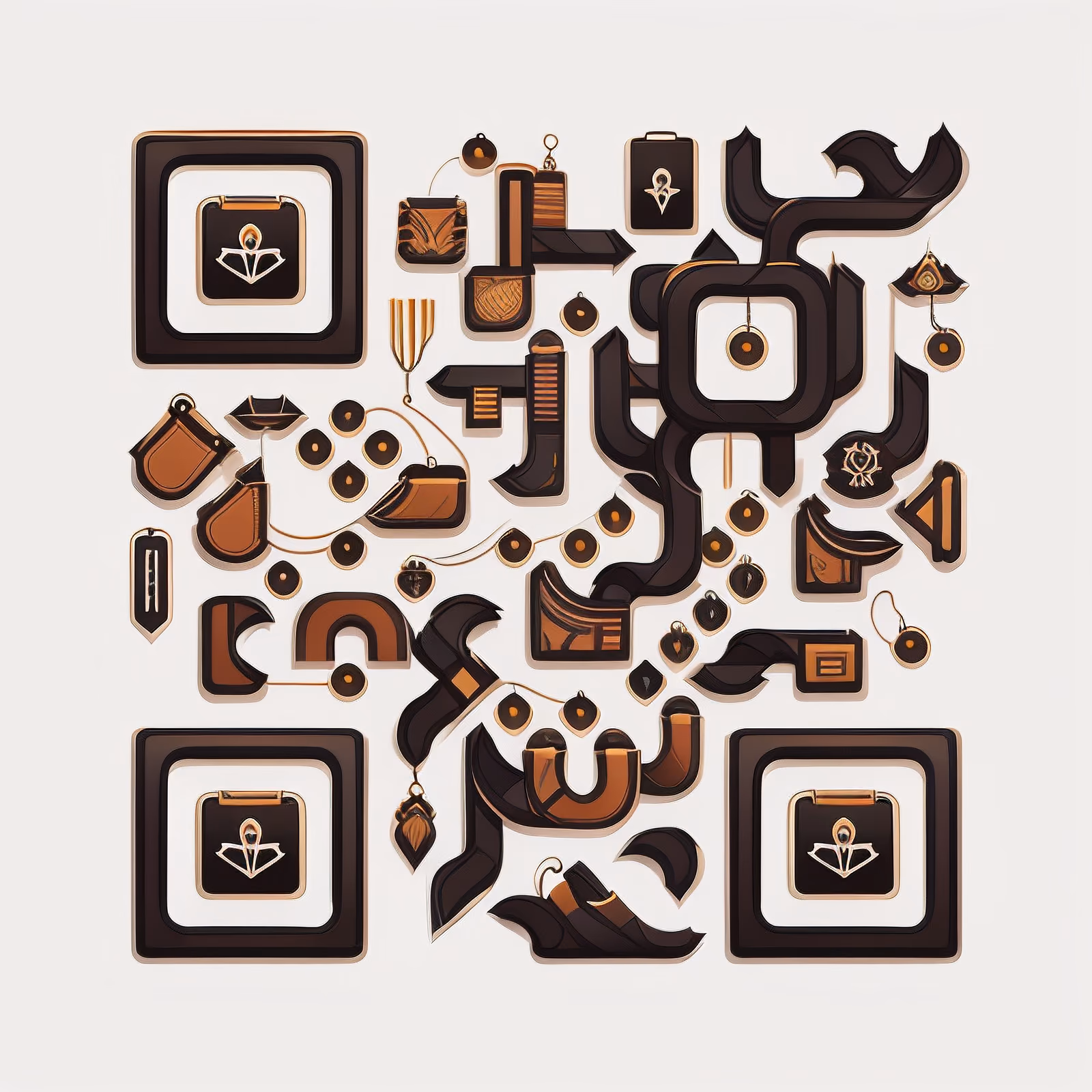 Leather Accessory Icons Vector QR Code for Hang Tags — image 1