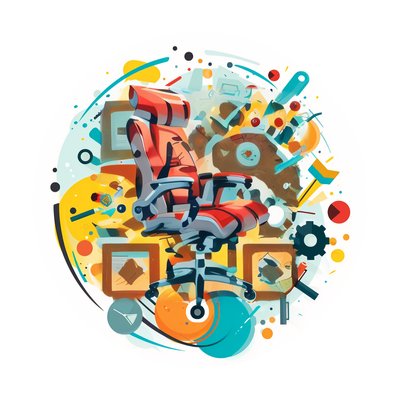 Ergonomic Office Chair Abstract Vector QR Code for Stickers