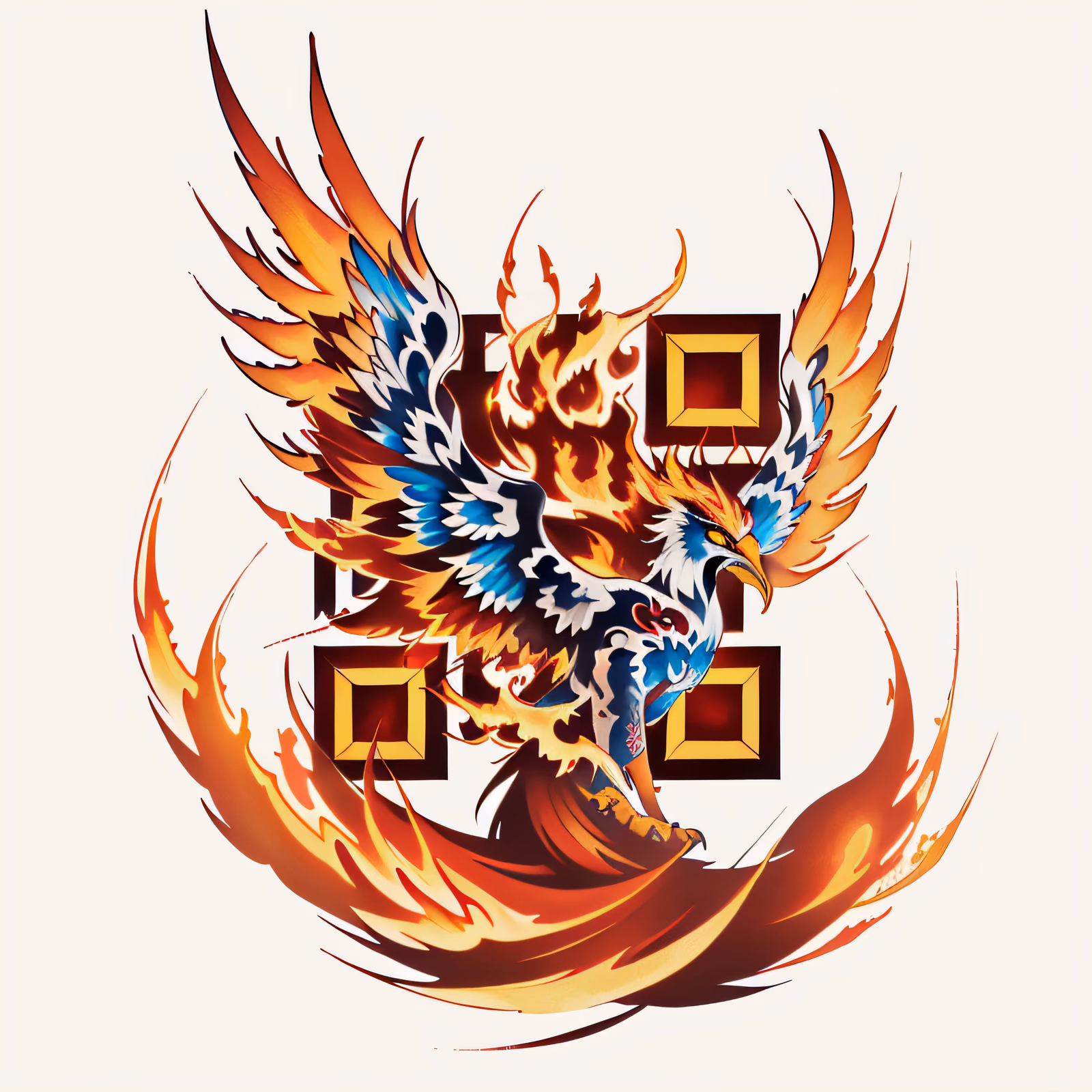 Пылающий феникс: QR-код для временных татуировок — изображение 1
