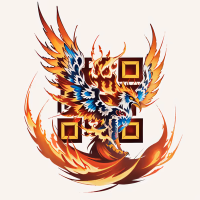Пылающий феникс: QR-код для временных татуировок — изображение 1