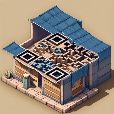 Isometric Desert Trading Post QR Code Art — image 1