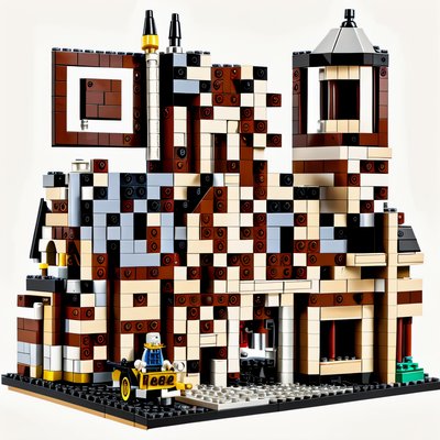 Brick Castle Model Lego QR Code for Packaging