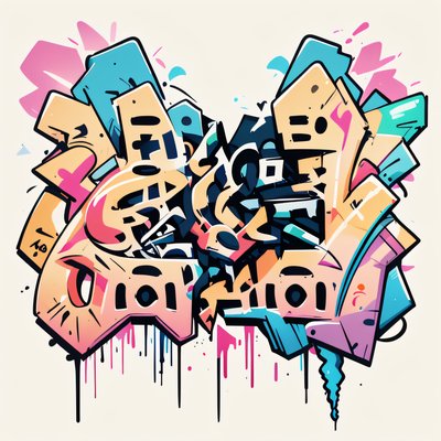 Pastel Graffiti Lettering QR Code for Apparel