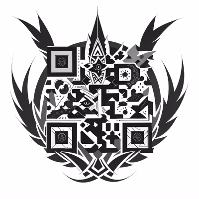 QR-код в стиле племенной татуировки для временных тату — изображение 1