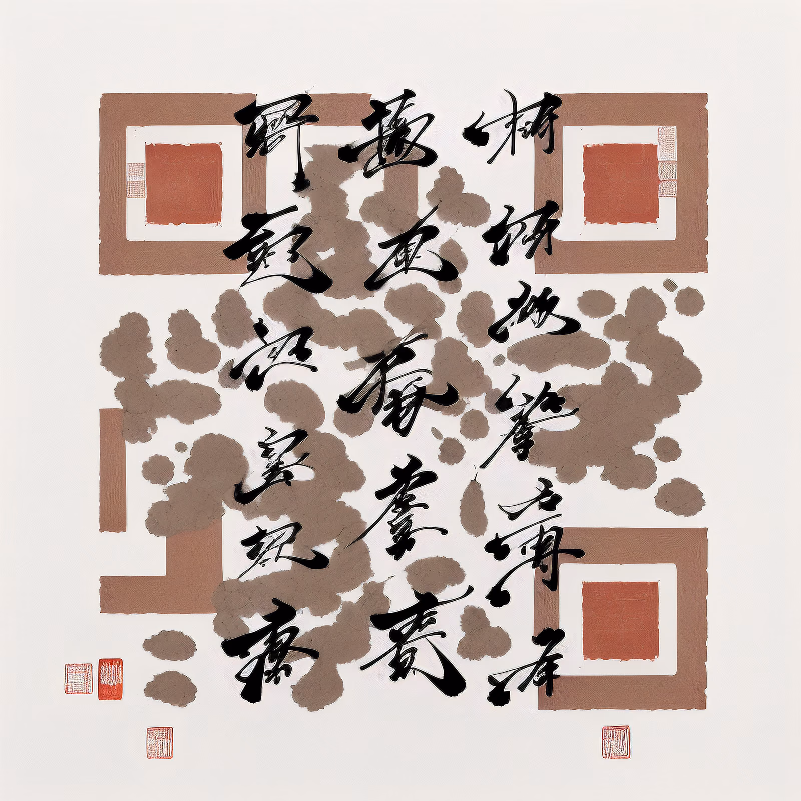 Китайская каллиграфия тушью: QR-код — изображение 1